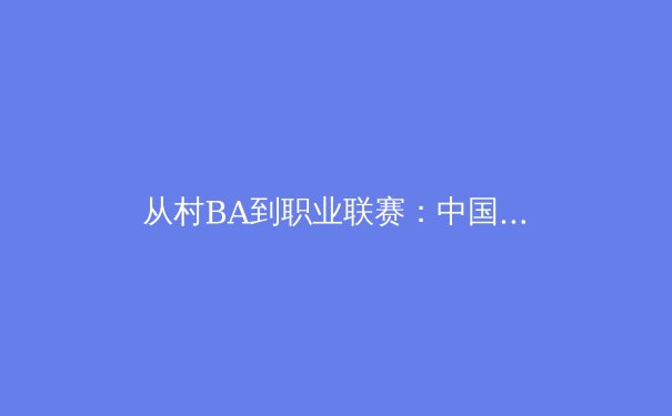 从村BA到职业联赛：中国体育生态的多维重构与价值升维 - 3